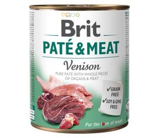 Brit Paté & Meat Venison 800 g  / Konzerva pro psy / 70% zvěřina a kuře / Čisté masové paté s kousky vnitřností a masa