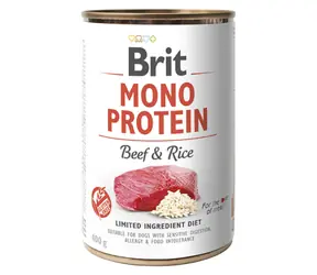 Brit Mono Protein Beef & Brown Rice 400 g  / Konzerva pro psy / 100% čistý hovězí protein s rýží