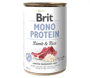 Brit Mono Protein Lamb & Brown Rice 400 g / Konzerva pro psy / 100% čistý jehněčí protein s rýží