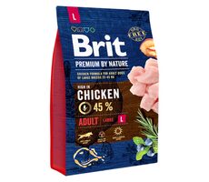 Brit Premium by Nature Adult L 3 kg / Kompletní krmivo pro psy / dospělé psy velkých plemen (25-45kg)