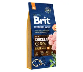 Brit Premium by Nature Adult M 15 kg / Kompletní krmivo pro psy / dospělé psy středně velkých plemen (10-25kg)