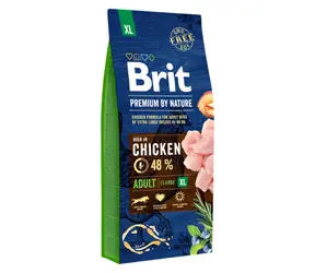 Brit Premium by Nature Adult XL 15 kg / Kompletní krmivo pro psy / dospělé psy extra velkých plemen (45-90kg)