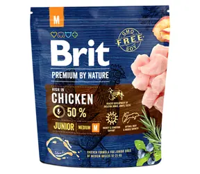 Brit Premium by Nature Junior M 1 kg / Kompletní krmivo pro psy / 1-12 měsíců / psy středních plemen (10-25kg)