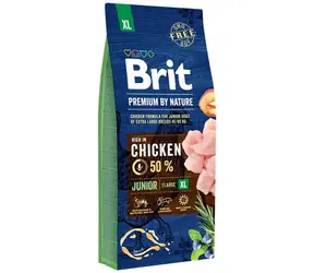 Brit Premium by Nature Junior XL 15 kg / Kompletní krmivo pro psy / 1-30 měsíců / psy extra velkých plemen (45-90kg)
