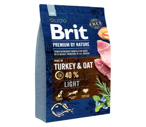 Brit Premium by Nature Light 3 kg / Kompletní krmivo pro psy / pro psy s nadváhou všech plemen