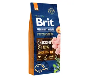 Brit Premium by Nature Senior S+M 15 kg / Kompletní krmivo pro psy / pro starší psy (nad 7 let) / 1-25kg