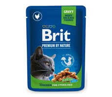 Brit Premium Cat Pouches Chicken Slices for Sterilised 100 g / Kapsičky pro kočky