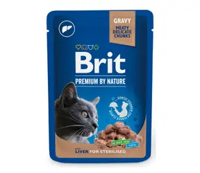 Brit Premium Cat Pouches Liver for Sterilized 100 g / Kapsičky pro kočky