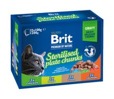 Brit Premium Cat Pouches Sterile Plate (12x100 g) 1.2 kg / Kapsičky pro kočky