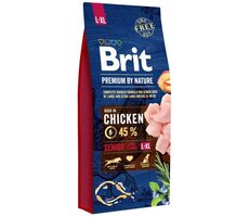 Brit Premium Dog by Nature Senior L+XL 15 kg / Kompletní krmivo pro psy / starší psy nad 7 let / (25-90kg)