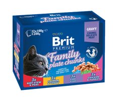 Brit Premium Cat Pouches Family Plate (12x100 g) 1.2 kg / Kapsičky pro kočky