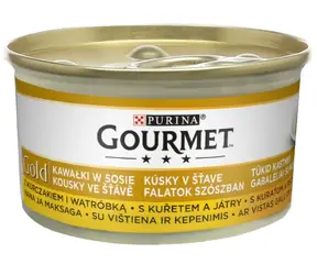 Purina GOURMET GOLD kousky masa kuře a játra 85 g / Konzervy pro kočky