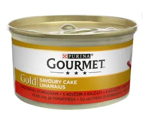 Purina GOURMET GOLD Savoury Cake hovězí 85 g / Konzervy pro kočky