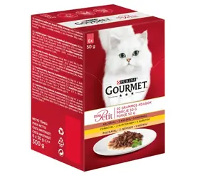 Purina GOURMET Mon Petit - Kuře s krůtou a kachnou ve šťávě 6x 50 g / Kapsičky pro kočky