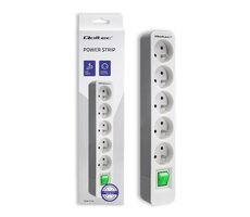 Qoltec 50290 Vícenásobná zásuvka 5 zásuvek 1.8m šedá / 230V 50Hz