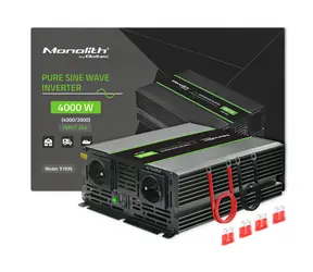 Qoltec 51939 Monolitový měnič napětí / 2000W / 4000W / Vstup 24V / 2 x 230V / 1x USB