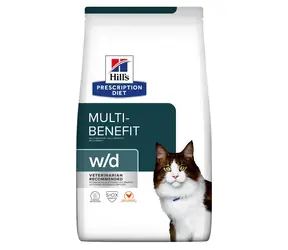 Hill's PD Multi-Benefit Feline w/d 3 kg / Granule pro kočky / s kuřecím masem / regulace cukru v krvi & zdravé trávení
