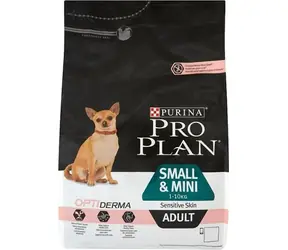 Purina ProPlan Small & Mini Adult Sensitive Skin Optiderma 3 kg / pro dospělé psy / malá plemena / lososr / citlivá kůže