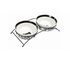 TRIXIE 24642 Set keramických misek se stojánkem 2 x 1.6 l / 20 cm