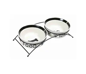 TRIXIE 24642 Set keramických misek se stojánkem 2 x 1.6 l / 20 cm