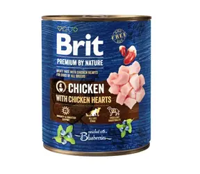 Brit Premium by Nature Chicken with hearts 800 g / Konzerva pro psy / kuře se srdíčky