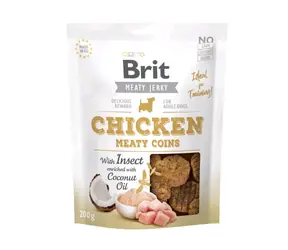 Brit Jerky Chicken with Insect Meaty Coins 200g / Sušené masové pamlsky