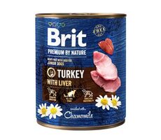 Brit Premium By Nature Turkey&Live 800 g / Konzerva pro psy 