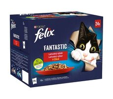 Purina Felix Fantastic country flavors in jelly 24x 85g / Kapsičky pro kočky / kuřecí & hovězí & králičí & jehněčí