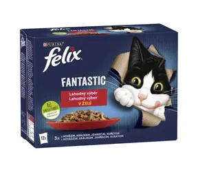 Purina Felix Fantastic country flavors in jelly 12x 85g / Kapsičky pro kočky / kuřecí & hovězí & králičí & jehněčí