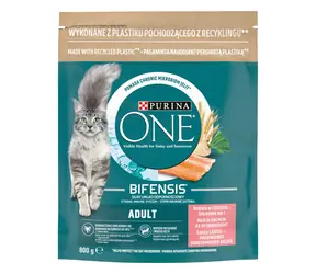 Purina One Bifensis Adult Salmon 800 g / Krmivo pro dospělé kočky / s lososem a obilovinami