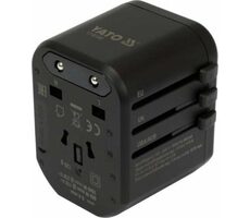 YATO YT-81300 / Cestovní adaptér / 18W / Typ I & G & A & C / USB-A / USB-C