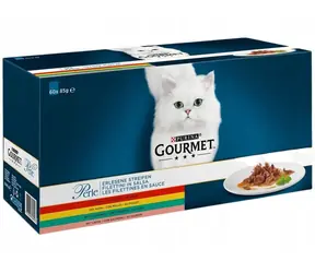 Purina Gourmet Perle Mix 60x85 g / kapsičky pro kočky / hovězí & kuřecí & králičí & losos / doprodej