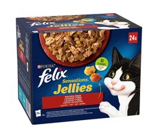 Purina Felix Sensations country flavors in jelly 24x 85 g / Kapsičky pro kočky / hovězí & kuře & kachna