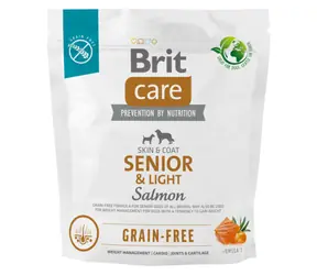 Brit Care Dog Grain-Free Senior&Light Salmon 1kg / Granule pro psy / kvalitní srst a kůže