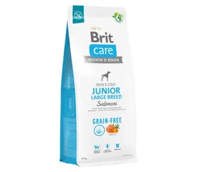 Brit Care Dog Grain-Free Junior Large salmon 12kg / Granule pro mladé psy / bezobilné / od 3 měsíců do 2 let