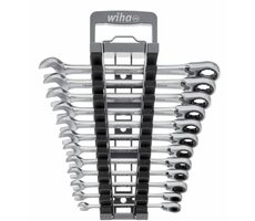 Wiha 44661 Sada otevřených klíčů s očkovou ráčnou 12ks / 8-19 mm