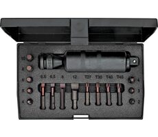 GEDORE 6654600 / Rázový uderový šroubovák s bity / 1/2 / 18 bitů