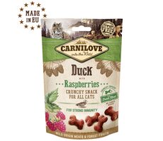 CARNILOVE Cat Crunchy Snack Duck & Raspberries 50g / Křupavý pamlsek pro kočky 