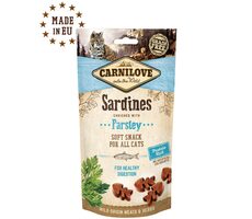 CARNILOVE Cat Semi-Moist Sneck Sardine & Parsley 50g / Poloměkký pamlsek pro kočky 