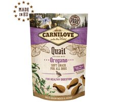 CARNILOVE Dog Semi-Moist Snack Quail & Oregano 200 g / Poloměkký pamlsek pro psy 
