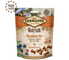 CARNILOVE Dog Fresh Crunchy Ostrich & Blackberries 200 g / Křupavý pamlsek pro psy 