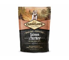 CARNILOVE Dog Salmon & Turkey LB Puppy 1.5kg / Kompletní krmivo pro štěňata větších plemen / bez obilovin a brambor / od