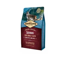 CARNILOVE Cat Grain Free Salmon Adult Sensitive&Long Hair 2kg / Holistické kompletní krmivo pro citlivé i dlouhosrsté ko