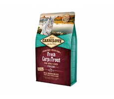 CARNILOVE Cat Fresh Carp & Trout Sterilized 2kg / Kompletní krmivo pro starčí i kastrované kočky / posiluje imunitu 