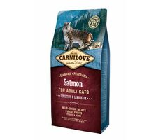 CARNILOVE Cat Grain Free Salmon Adult Sensitive&Long Hair 6kg / Holistické kompletní krmivo pro citlivé i dlouhosrsté ko