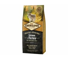 CARNILOVE Dog Salmon &Turkey LB 12kg / Holistické kompletní krmivo pro dospělé psy nad 25 kg / bez obilovin a brambor 