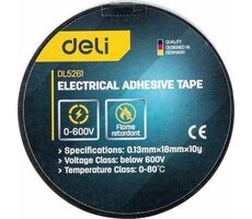 Deli Tools EDL5261 Izolační páska 0.13 mm x 18 mm x 10 m černá