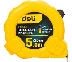 Deli Tools EDL9025Y Svinovací metr 5 m / šířka pásky 25 mm / ocel