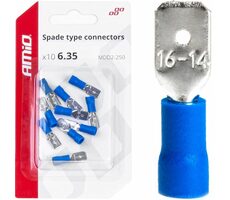 AMiO Konektory - samec modrý 6.3mm 1.5-2.5mm2 15A / sada 10ks