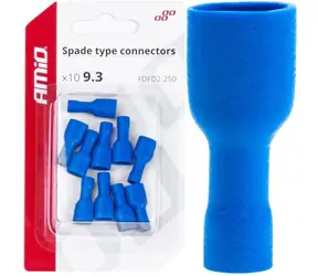 AMiO Konektory izolované - samice modrá 6.3mm 1.5-2.5mm2 15A / sada 10ks